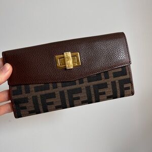 FENDI PURSE ZUCCA CANVAS BROWN